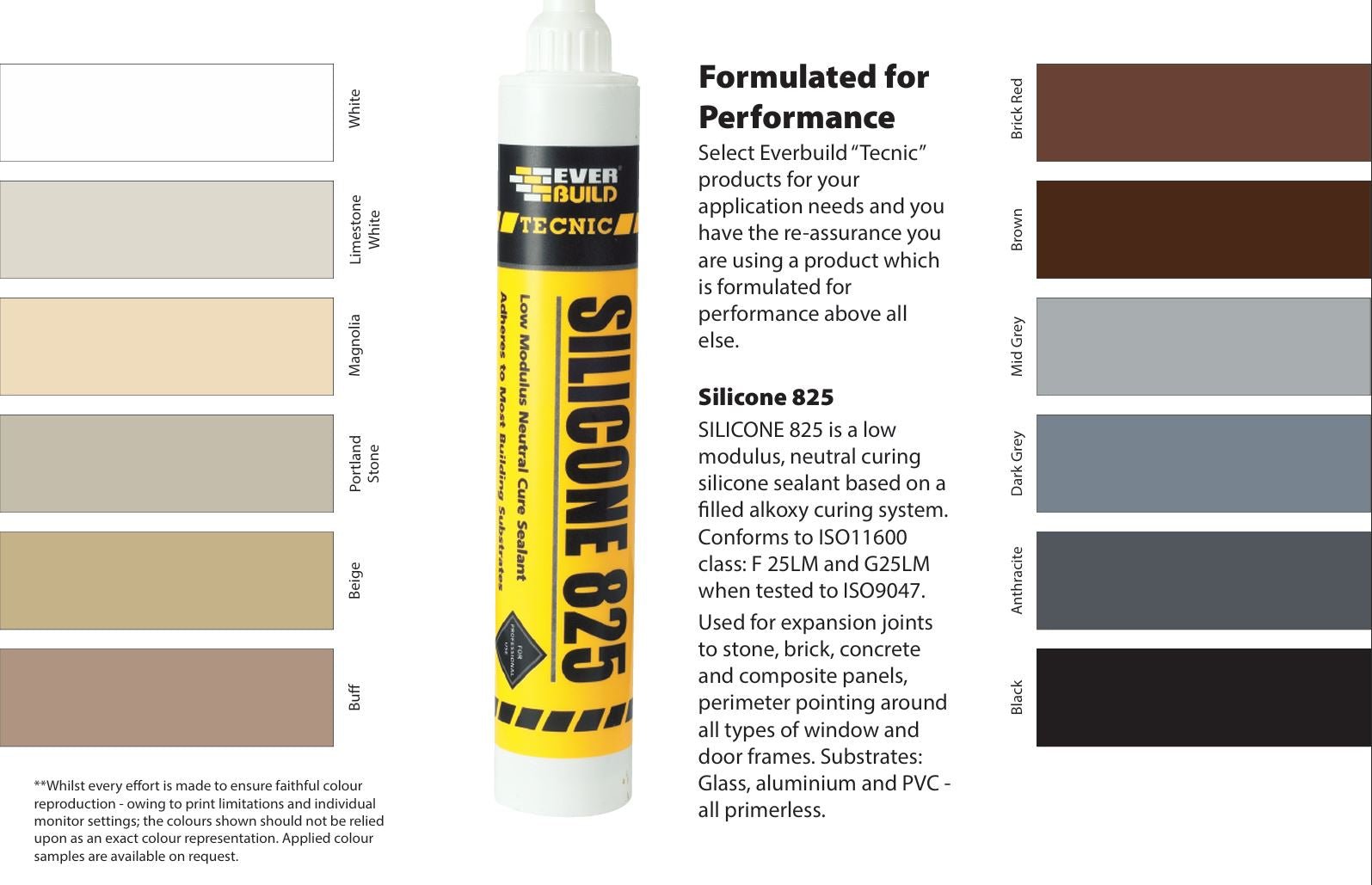Everbuild 825 LM Silicone Sealant, 380ml